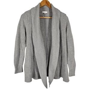 CHARTER CLUB WOMEN'S KNIT GRAY CARDIGAN SWATER SIZE PETITE MEDIUM